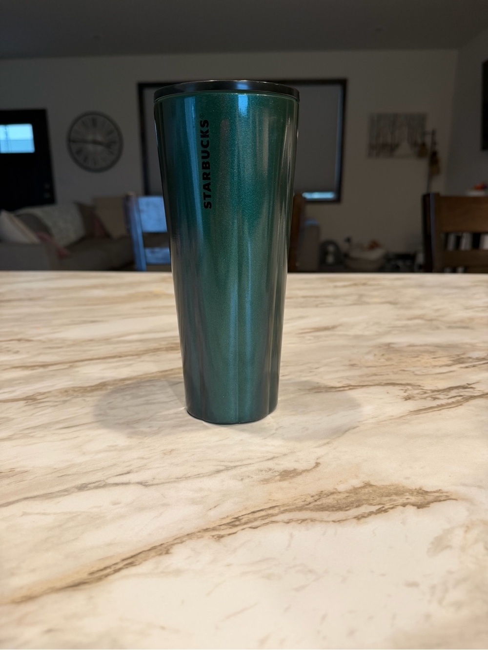 Starbucks Metallic Forest Green Tumbler with Black Lid